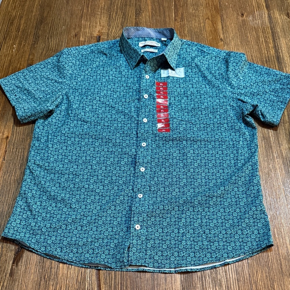Men's Teal Short Sleeve Shirt - Picture 1 of 6